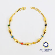 Arthesdam Jewellery 916 Gold Evil Eye Rainbow Bracelet
