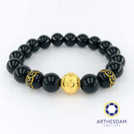 Arthesdam Jewellery 999 Gold Wealth Ball Obsidian Bracelet