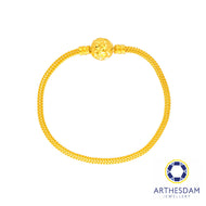 Arthesdam Jewellery 916 Gold Faceted Ball Lock Charm Bracelet