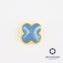 Load image into Gallery viewer, Arthesdam Jewellery 916 Gold Pastel Blue Clover Spacer Charm
