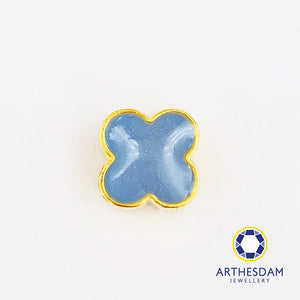 Arthesdam Jewellery 916 Gold Pastel Blue Clover Spacer Charm