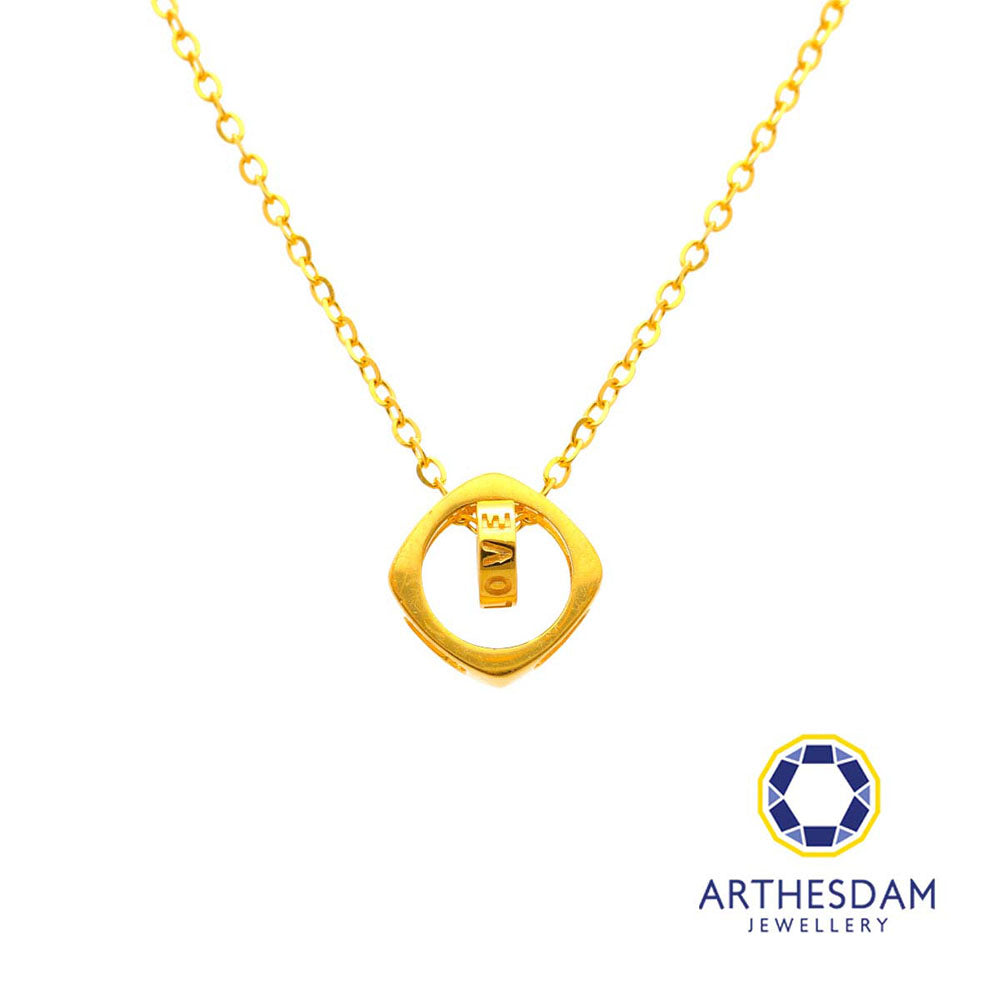 Arthesdam Jewellery 916 Gold Love Ring in Ring Necklace