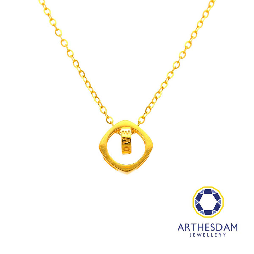 Arthesdam Jewellery 916 Gold Love Ring in Ring Necklace