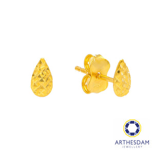 Arthesdam Jewellery 916 Gold Shiny Raindrop Earrings