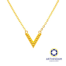 Load image into Gallery viewer, Arthesdam Jewellery 916 Gold Minimalist V Necklace
