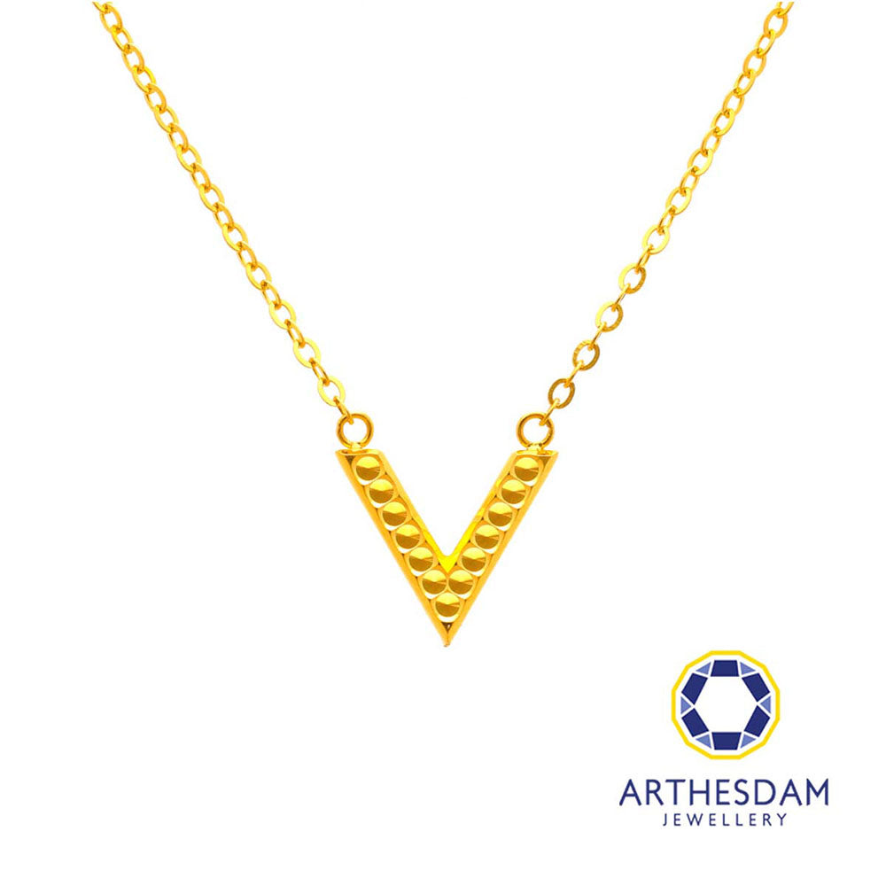 Arthesdam Jewellery 916 Gold Minimalist V Necklace