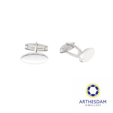 Load image into Gallery viewer, Arthesdam Jewellery 925 Silver Oval Cufflink
