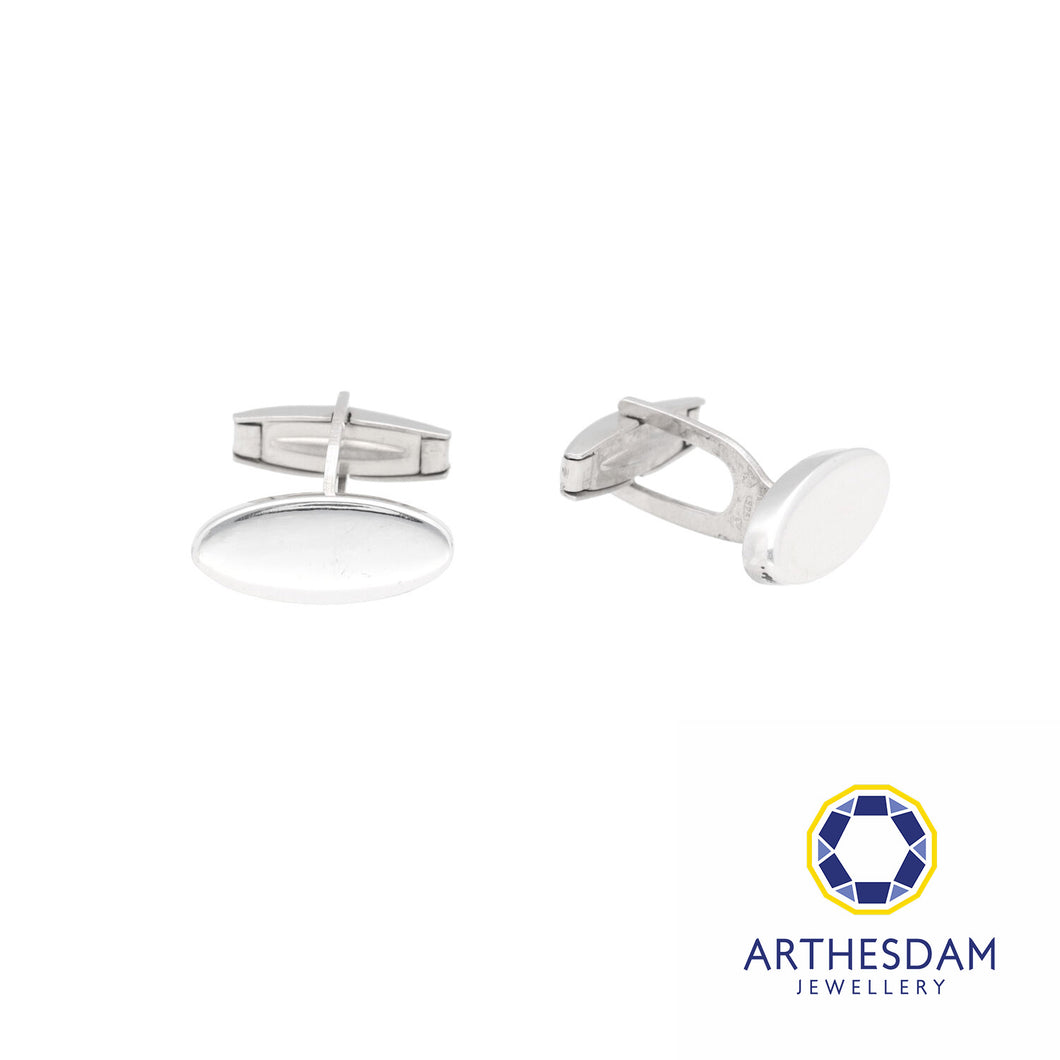 Arthesdam Jewellery 925 Silver Oval Cufflink