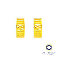 Load image into Gallery viewer, Arthesdam Jewellery 916 Gold Roman Hoop Earrings
