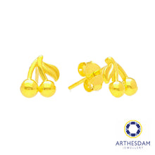 Load image into Gallery viewer, Arthesdam Jewellery 916 Gold Cheery Cherry Earrings
