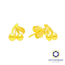 Load image into Gallery viewer, Arthesdam Jewellery 916 Gold Cheery Cherry Earrings
