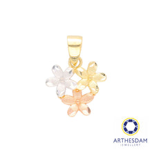 Load image into Gallery viewer, Arthesdam Jewellery 14K Gold 3-Toned Trio Flower Pendant
