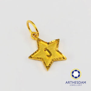 Arthesdam Jewellery 916 Gold Alphabet Star Pendant