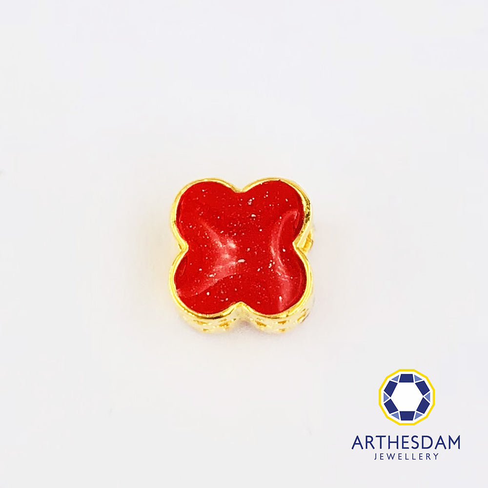 Arthesdam Jewellery 916 Gold Crimson Clover Spacer Charm