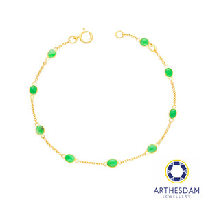 Arthesdam Jewellery 18K Yellow Gold Ivy Jade Bracelet