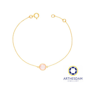 Arthesdam Jewellery 18K Yellow Gold Chloe Bracelet (Rose Quartz)