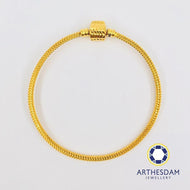 Arthesdam Jewellery 916 Gold Faceted Lock Charm Bangle