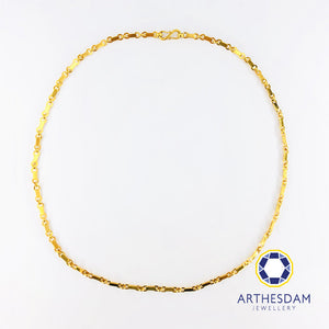 Arthesdam Jewellery 916 Gold Shiny Bicycle Chain Necklace