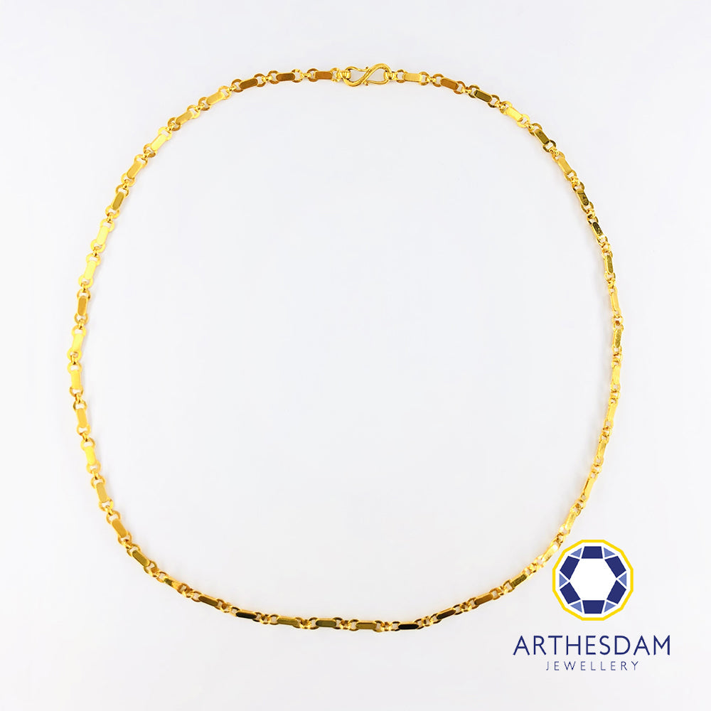 Arthesdam Jewellery 916 Gold Shiny Bicycle Chain Necklace