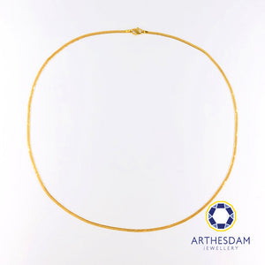 Arthesdam Jewellery 916 Gold Sparkle Flat Necklace Chain