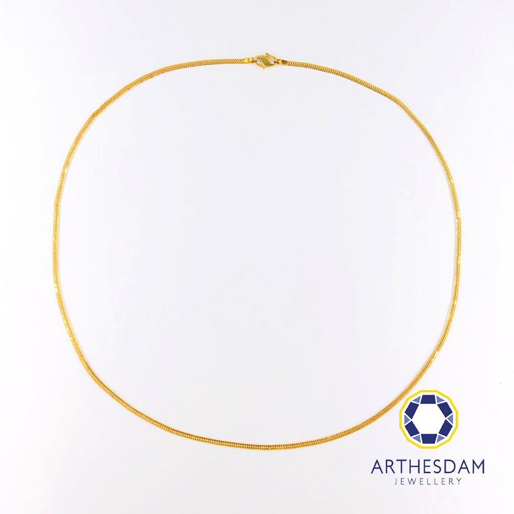 Arthesdam Jewellery 916 Gold Sparkle Flat Necklace Chain