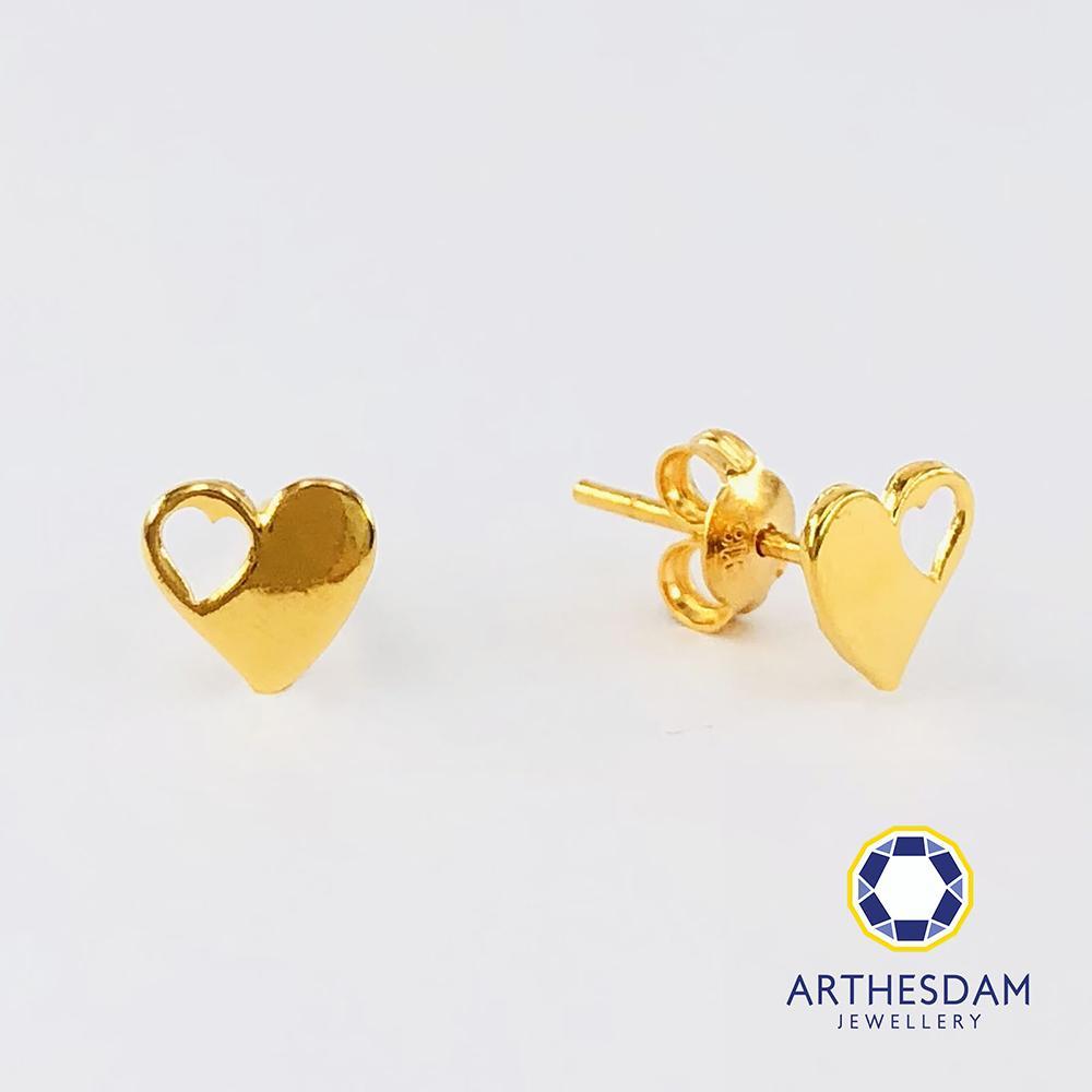 Arthesdam Jewellery 916 Gold Heart Cutout Earrings