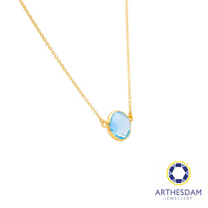 Arthesdam Jewellery 18K Yellow Gold Talia Necklace (Blue Topaz)