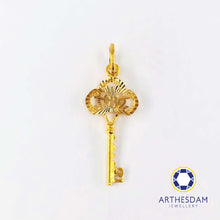 Load image into Gallery viewer, Arthesdam Jewellery 916 Gold Princess Crown Key Pendant
