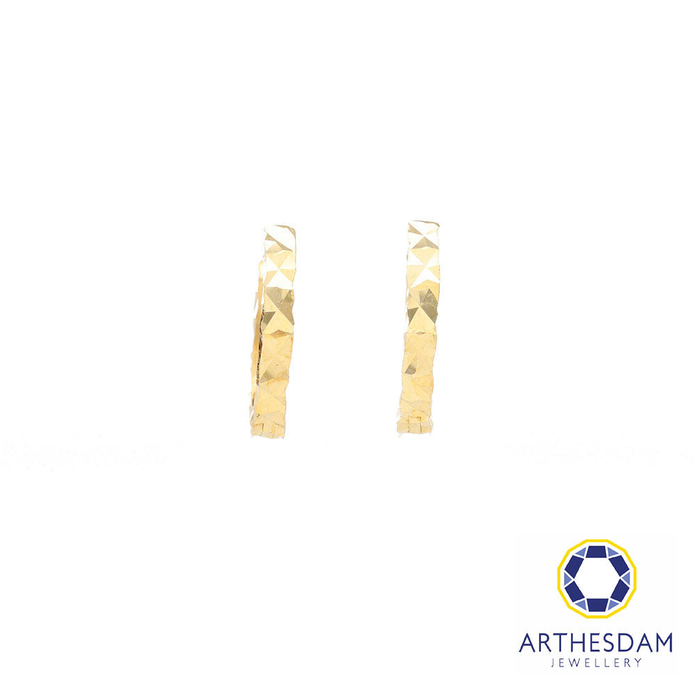 Arthesdam Jewellery 14K Yellow Gold Sparkles Petite Hoop Earrings