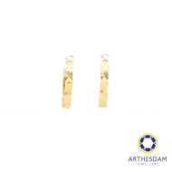 Arthesdam Jewellery 14K Yellow Gold Sparkles Petite Hoop Earrings