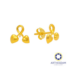 Load image into Gallery viewer, Arthesdam Jewellery 916 Gold Cherry Heart Earrings

