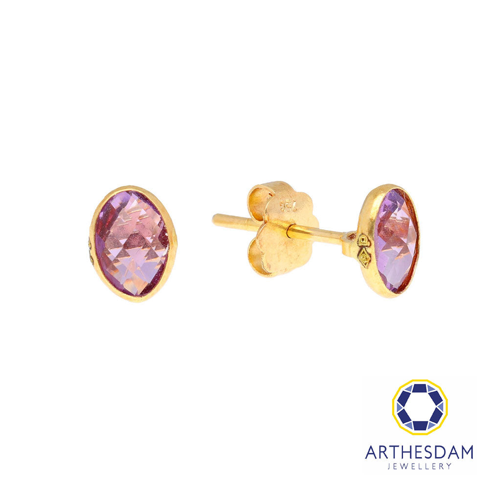 Arthesdam Jewellery 18K Yellow Gold Eva Earrings (Purple Amethyst)