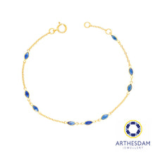 Load image into Gallery viewer, Arthesdam Jewellery 18K Yellow Gold Jasmine Bracelet (Blue Sapphire)
