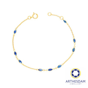 Arthesdam Jewellery 18K Yellow Gold Jasmine Bracelet (Blue Sapphire)