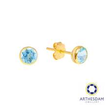Load image into Gallery viewer, Arthesdam Jewellery 18K Yellow Gold Ella Earrings (Blue Topaz)
