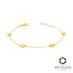 Arthesdam Jewellery 916 Gold Dainty Mother-of-Pearl Squares Bracelet