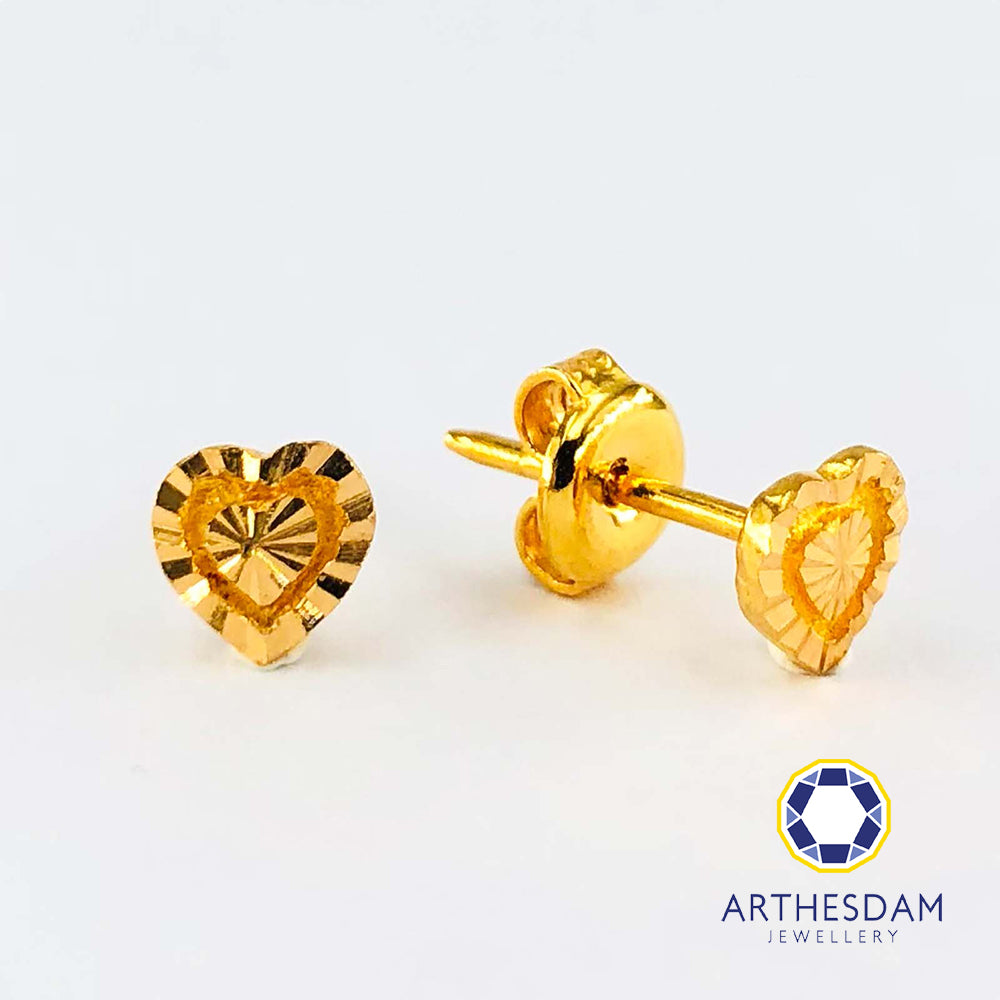 Arthesdam Jewellery 916 Gold Heart Earrings