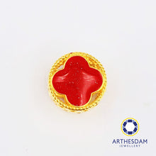 Load image into Gallery viewer, Arthesdam Jewellery 916 Gold Crimson Clover Bead Charm
