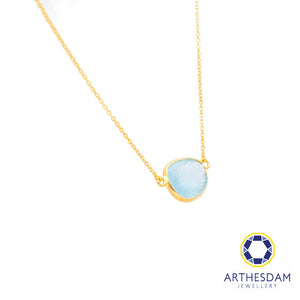 Arthesdam Jewellery 18K Yellow Gold Stella Necklace (Aquamarine)
