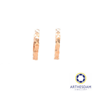 Arthesdam Jewellery 14K Rose Gold Sparkles Petite Hoop Earrings