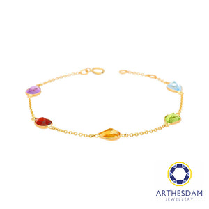 Arthesdam Jewellery 18K Yellow Gold Thanos 5 Gemstones Bracelet
