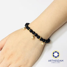 Load image into Gallery viewer, Arthesdam Jewellery 916 Gold Dangling Pearls Bluesand Quartz Bracelet
