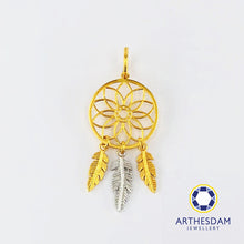 Load image into Gallery viewer, Arthesdam Jewellery 916 Gold Two-toned Dreamcatcher Pendant
