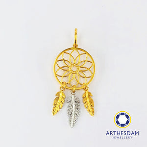Arthesdam Jewellery 916 Gold Two-toned Dreamcatcher Pendant