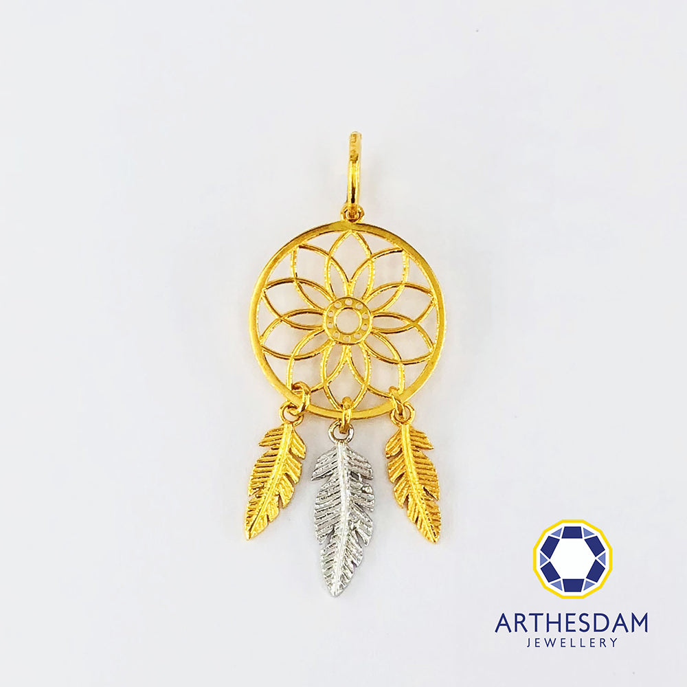 Arthesdam Jewellery 916 Gold Two-toned Dreamcatcher Pendant