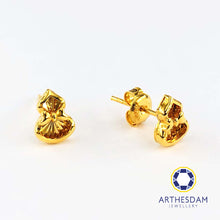 Load image into Gallery viewer, Arthesdam Jewellery 916 Gold Prosperity Gourd Earrings
