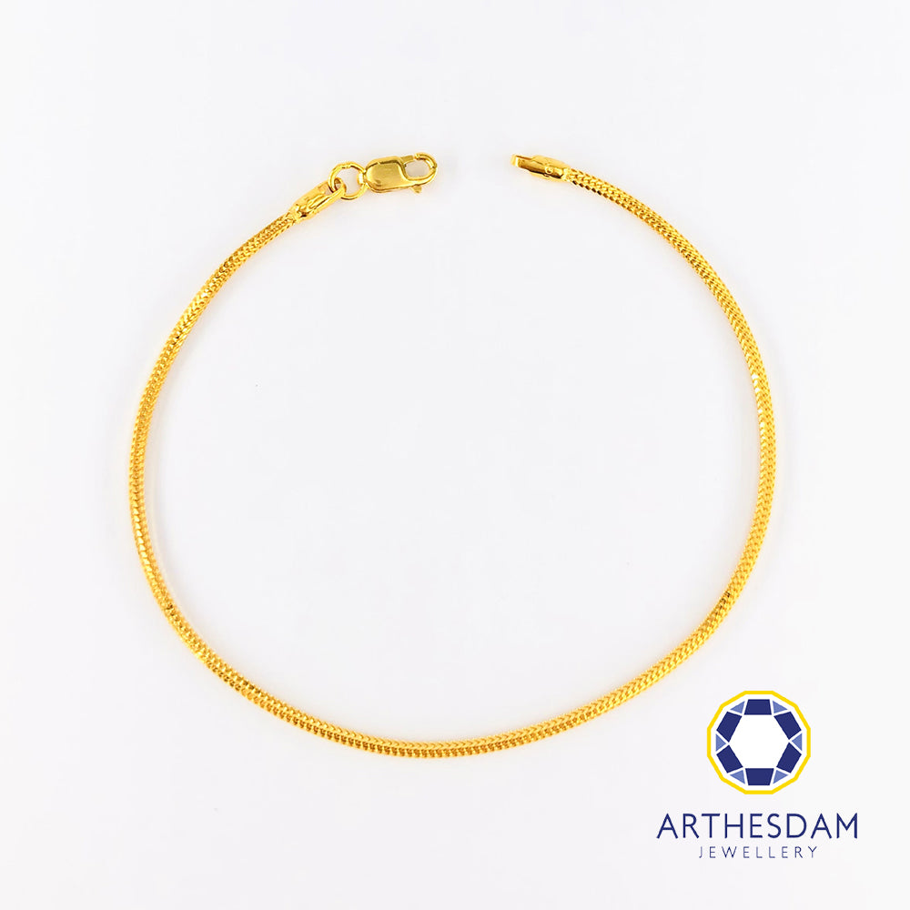 Arthesdam Jewellery 916 Gold Round Box Chain Bracelet