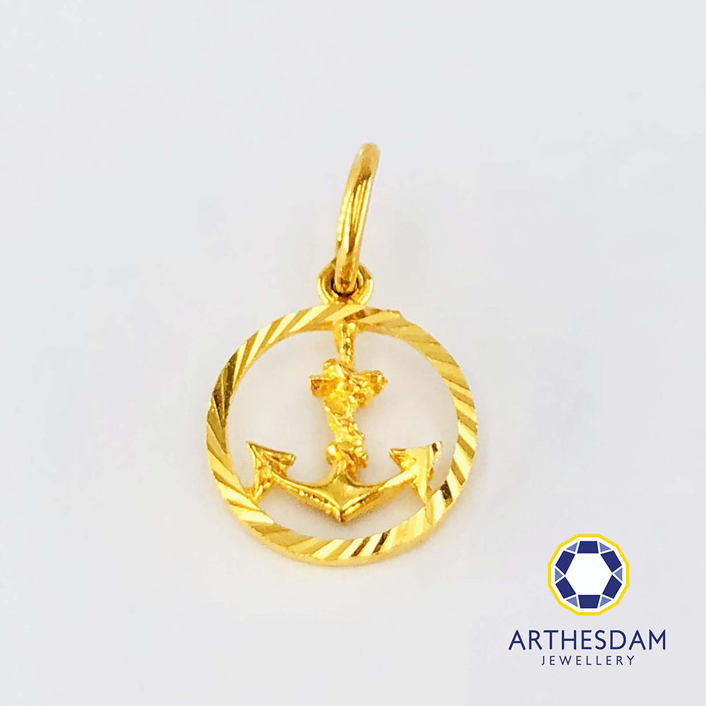 Arthesdam Jewellery 916 Gold Voyage Began for Love Anchor Pendant