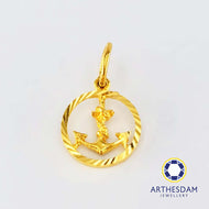 Arthesdam Jewellery 916 Gold Voyage Began for Love Anchor Pendant