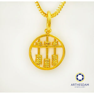 Arthesdam Jewellery 916 Gold Prosperity Round Abacus Pendant